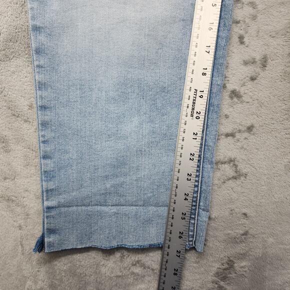 Maurices M Jeans Womens 16 SHORT Blue Mid Rise Slim Straight Ankle Raw Cut Hem - Picture 12 of 14